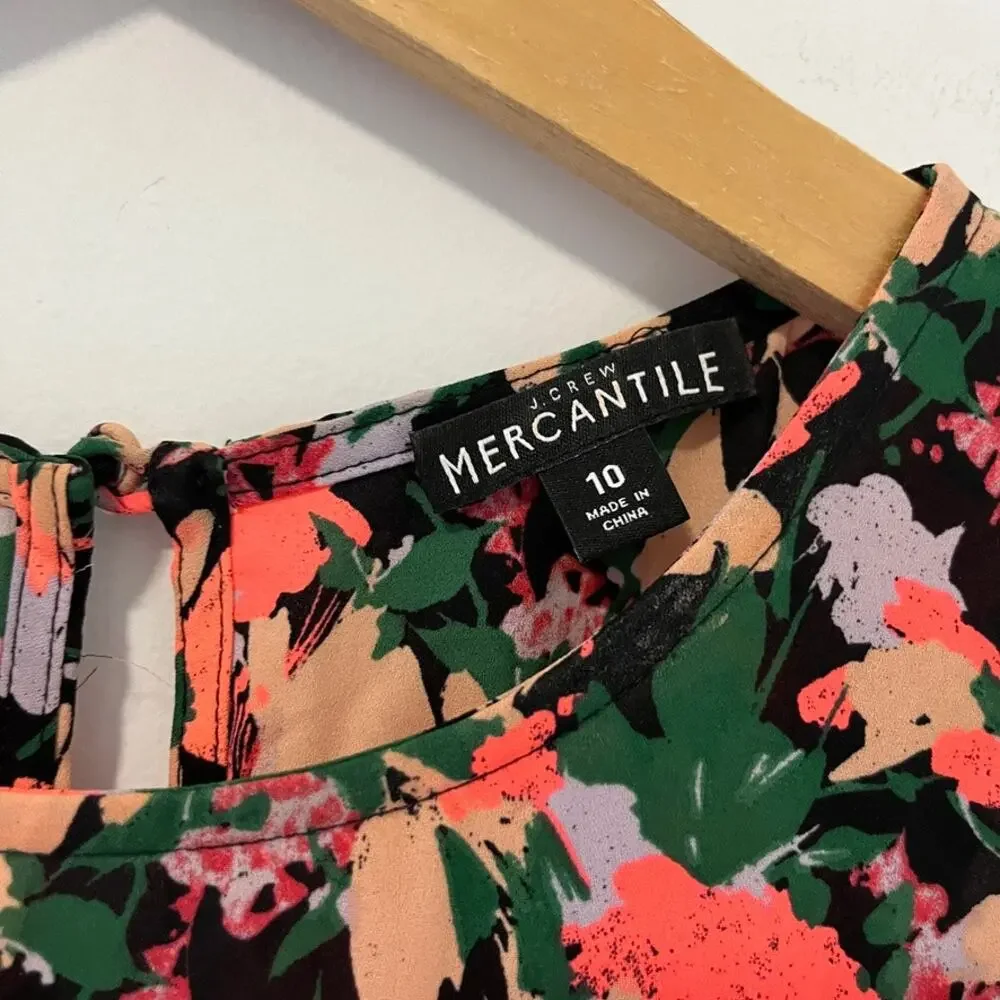 J. Crew Pink & Black Floral Dress Size 10 - Picture 3 of 6